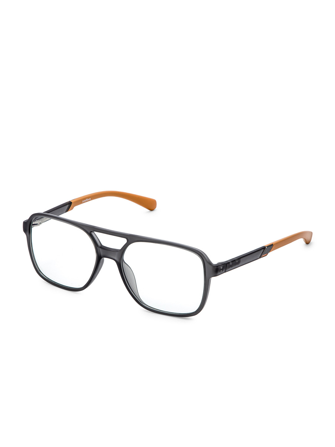 Intellilens Unisex Brown & Yellow Full Rim Blue cut Rectangle Frames 1000000060875