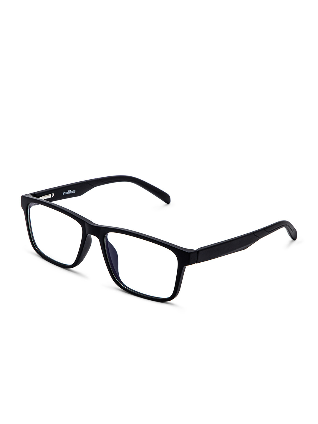 Intellilens Unisex Transparent & Black Full Rim Square Frames