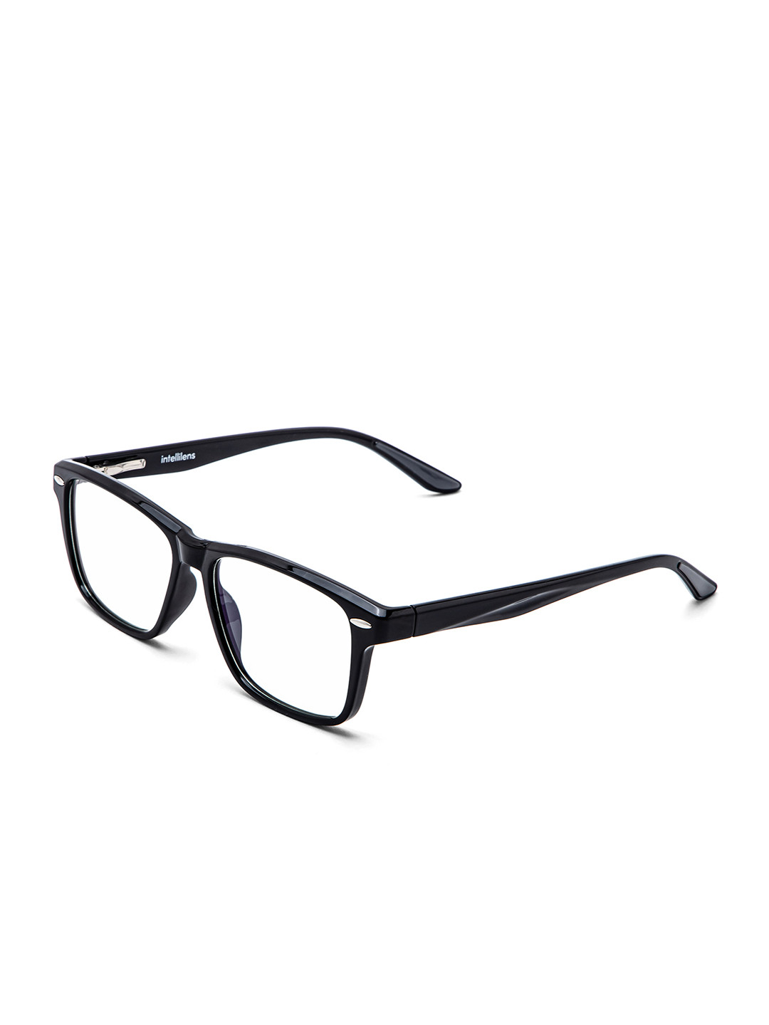 Intellilens Unisex Black Full Rim Polycarbonate Square Frames