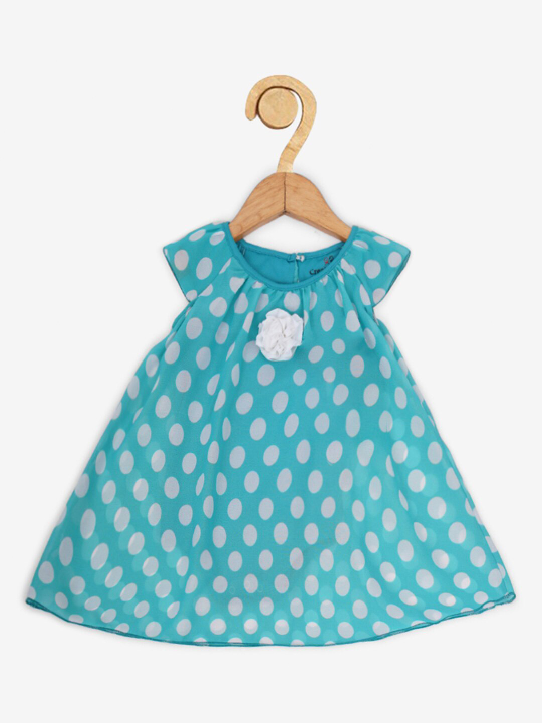 Creative Kids Turquoise Blue & White A-Line Dress