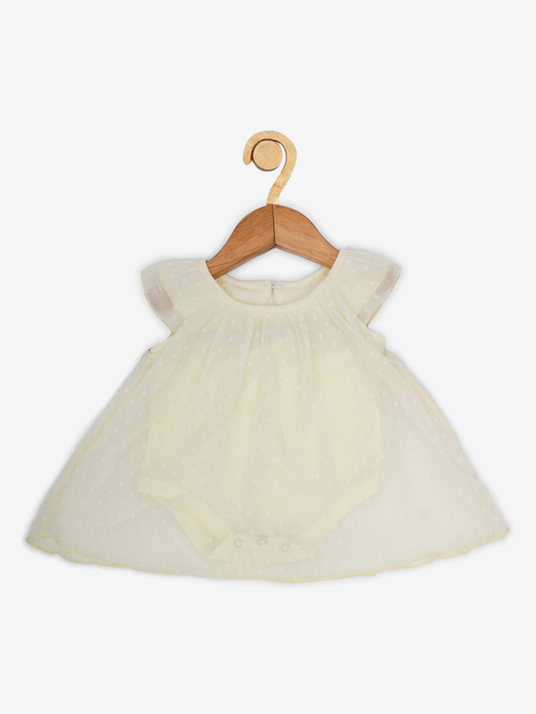 Creative Kids Yellow A-Line Dobby Rompers Dress