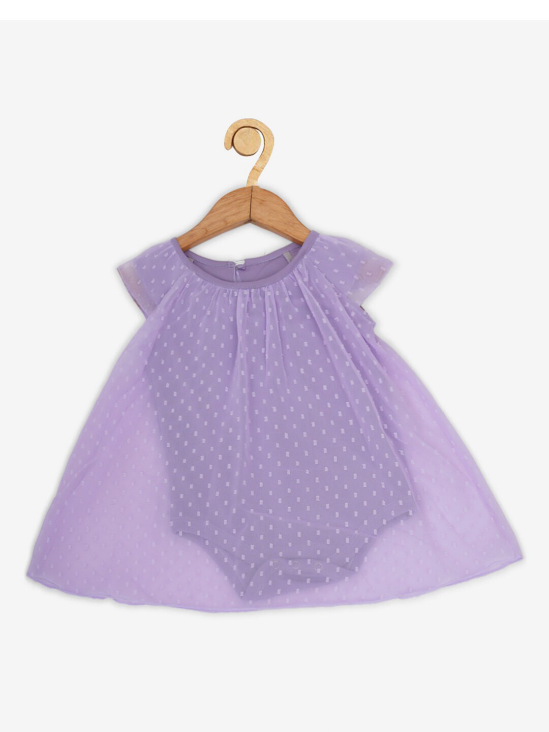Creative Kids Purple Self Design A-Line Romper Dress
