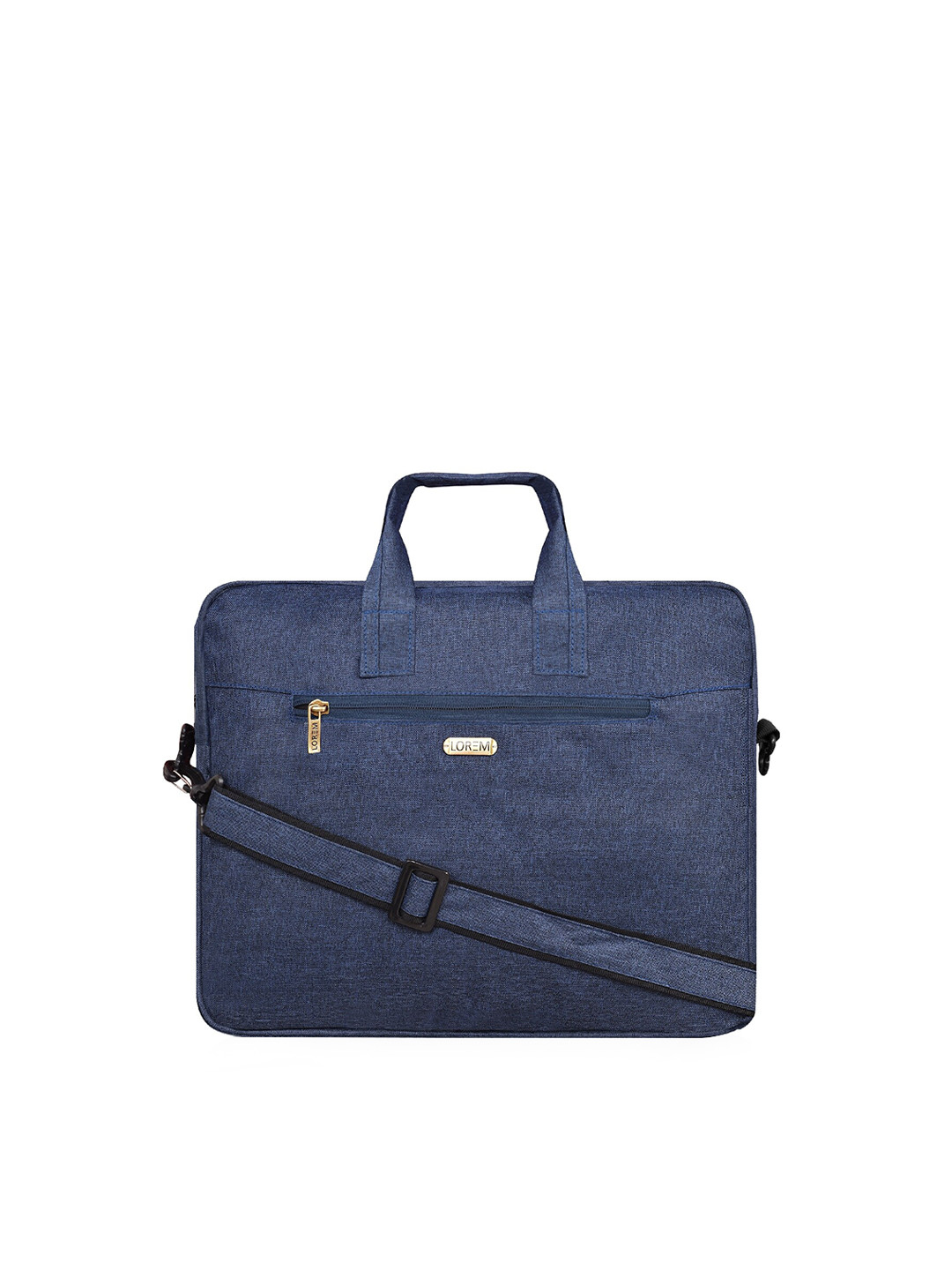 LOREM Unisex Blue & Silver-Toned Textured 10L Laptop Bag