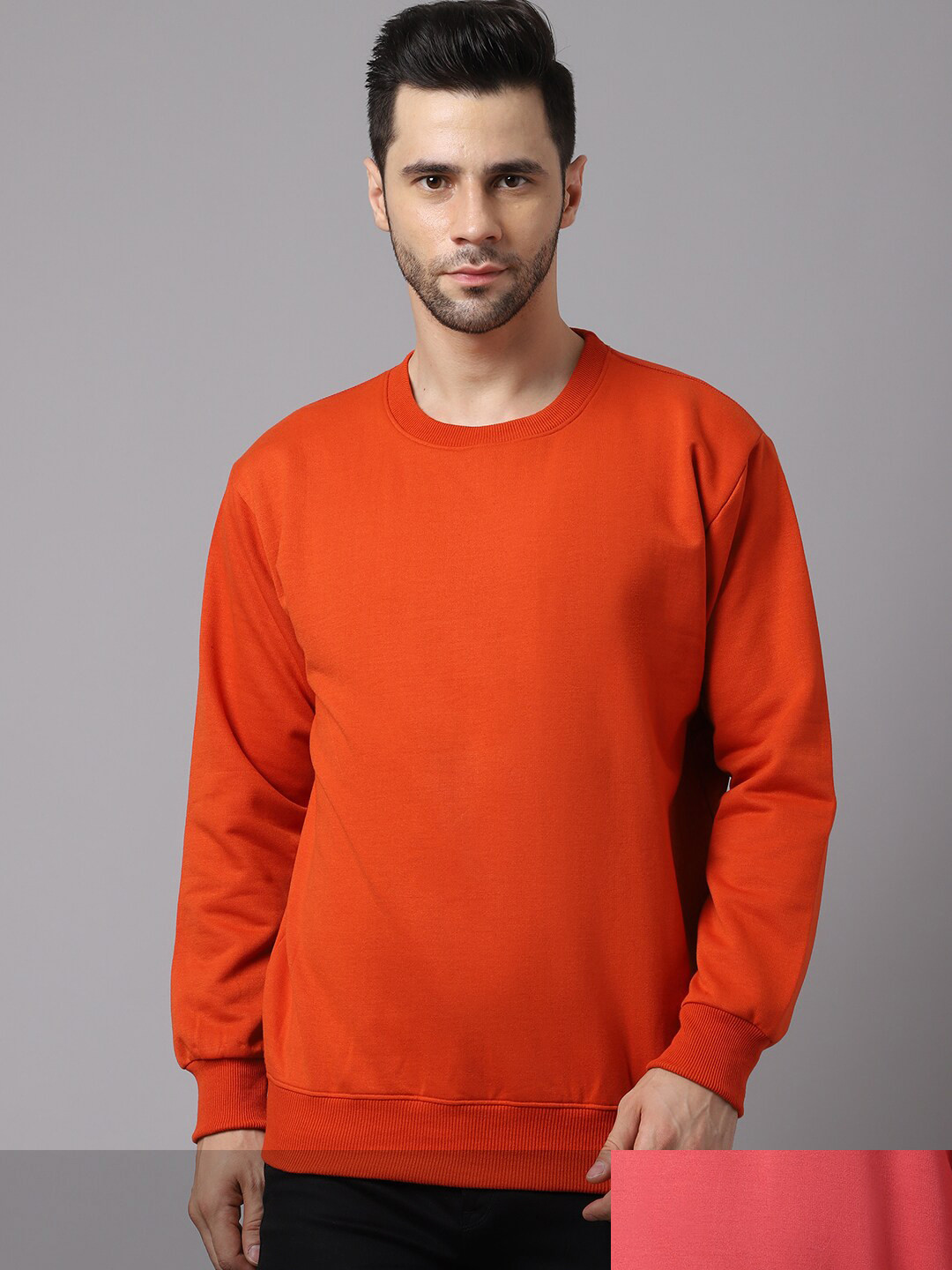 MACK JONNEY Men Pack Of 2 Orange & Peach Sweatshirt