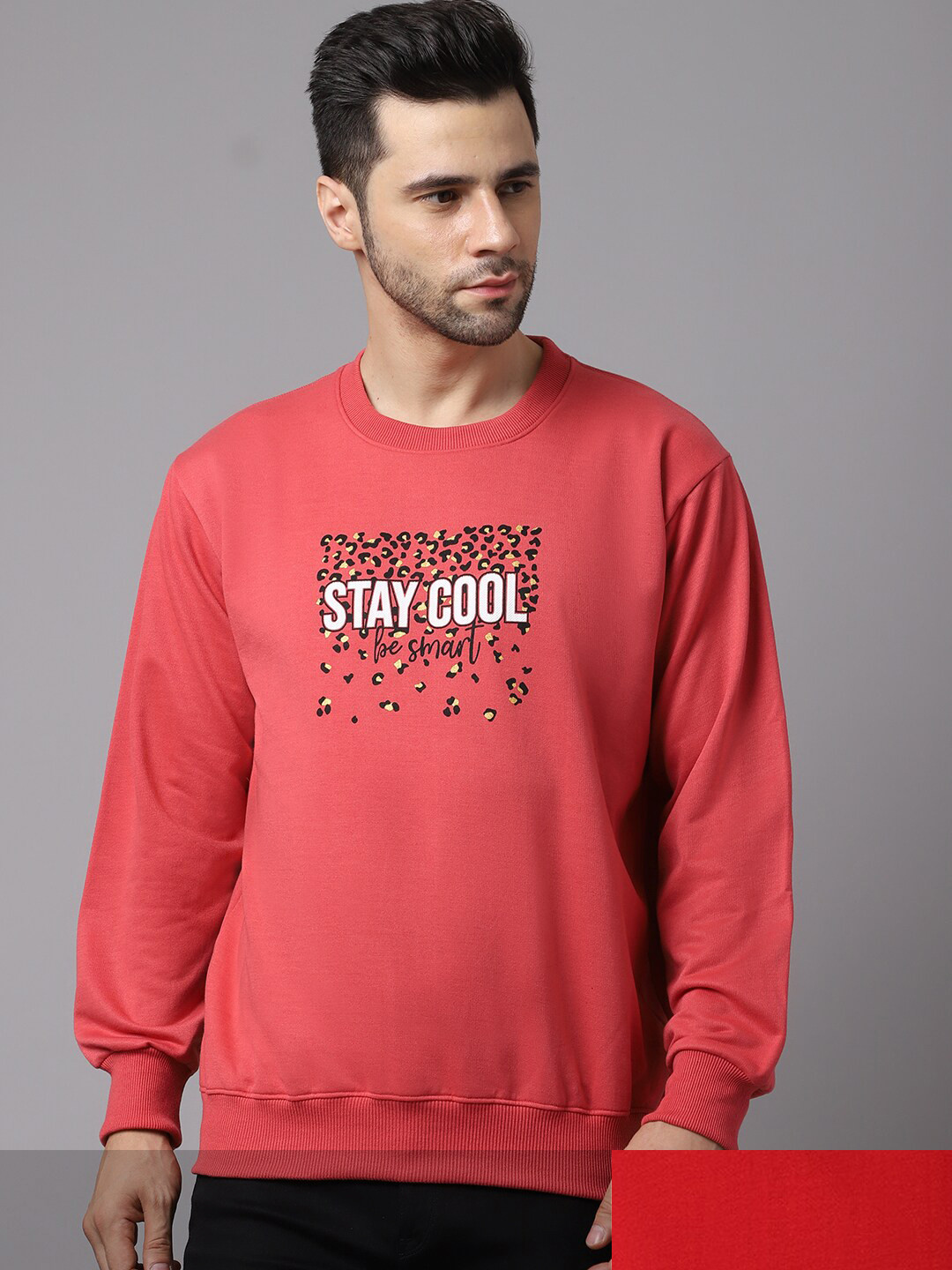 MACK JONNEY Men Pack Of 2 Coral & Red Printed Sweatshirt