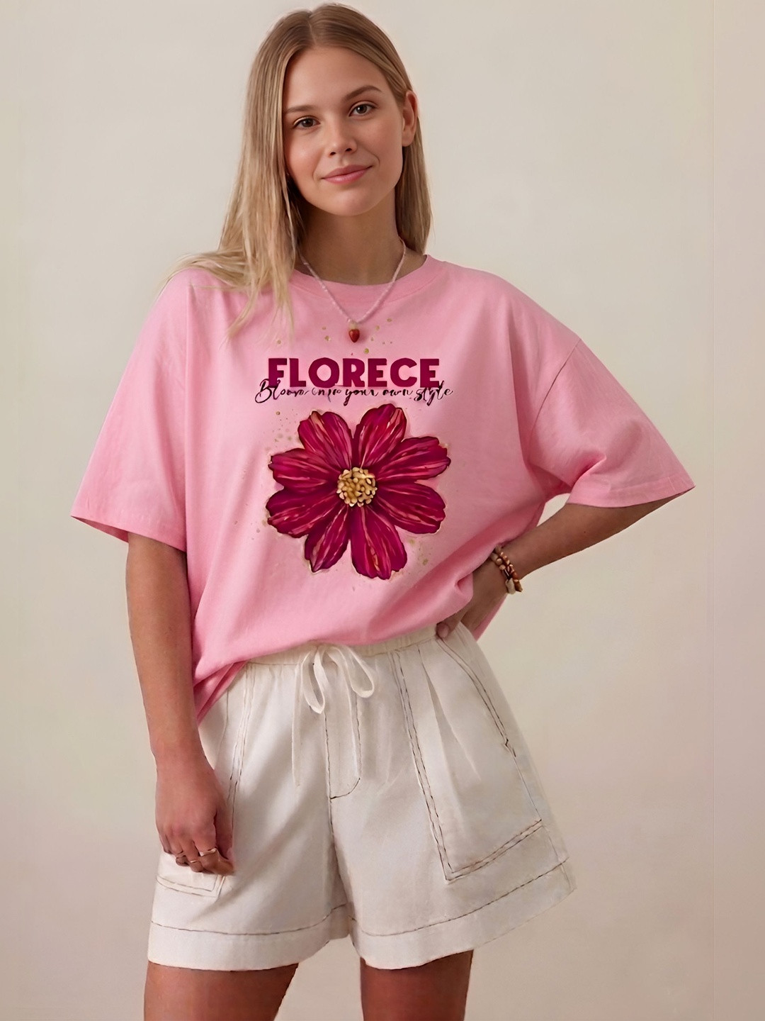 SMARTEES Women Printed Oversize Tshirts