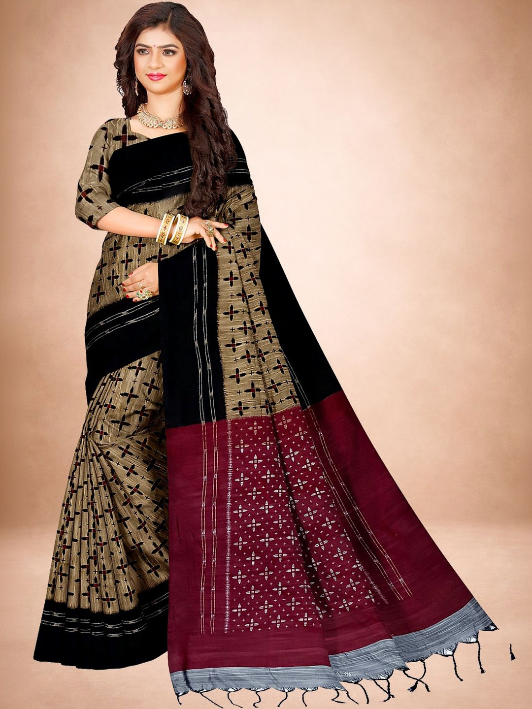 Quetzal Pure Cotton Sambalpuri Saree