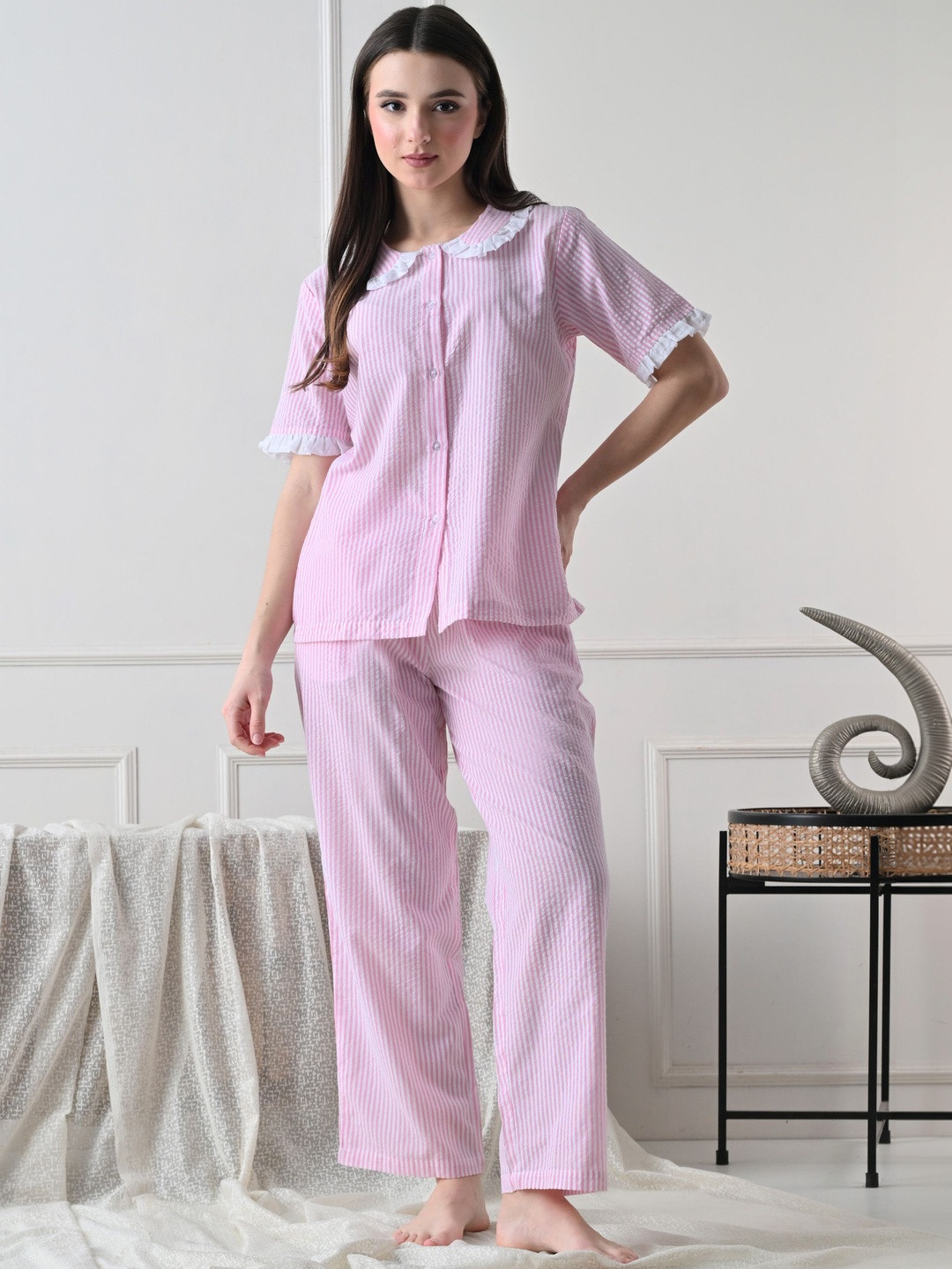 Ameerah Women Striped Night suit