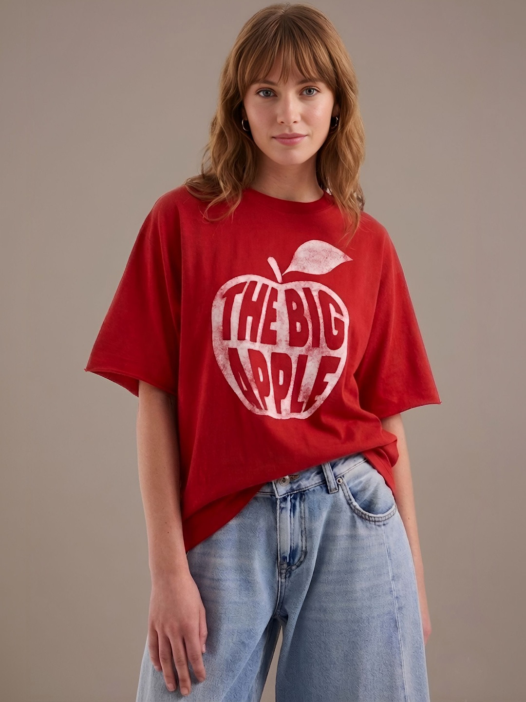 SMARTEES Women Printed Oversize Tshirts
