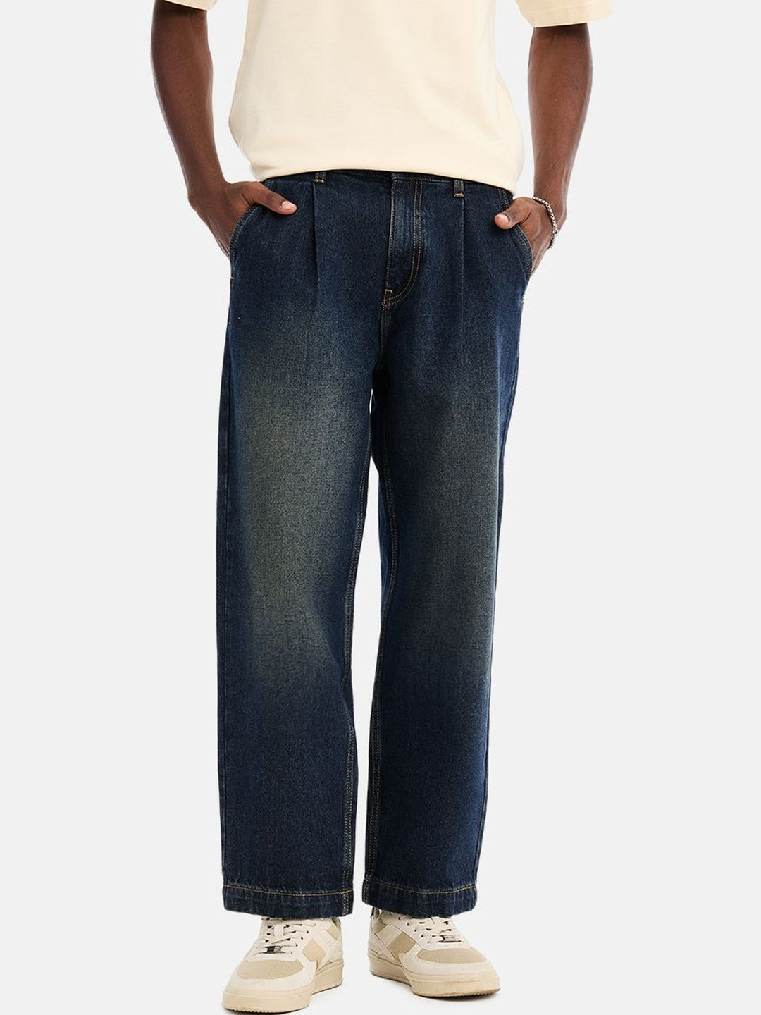 Snitch Dark Blue High-Rise Baggy Jeans