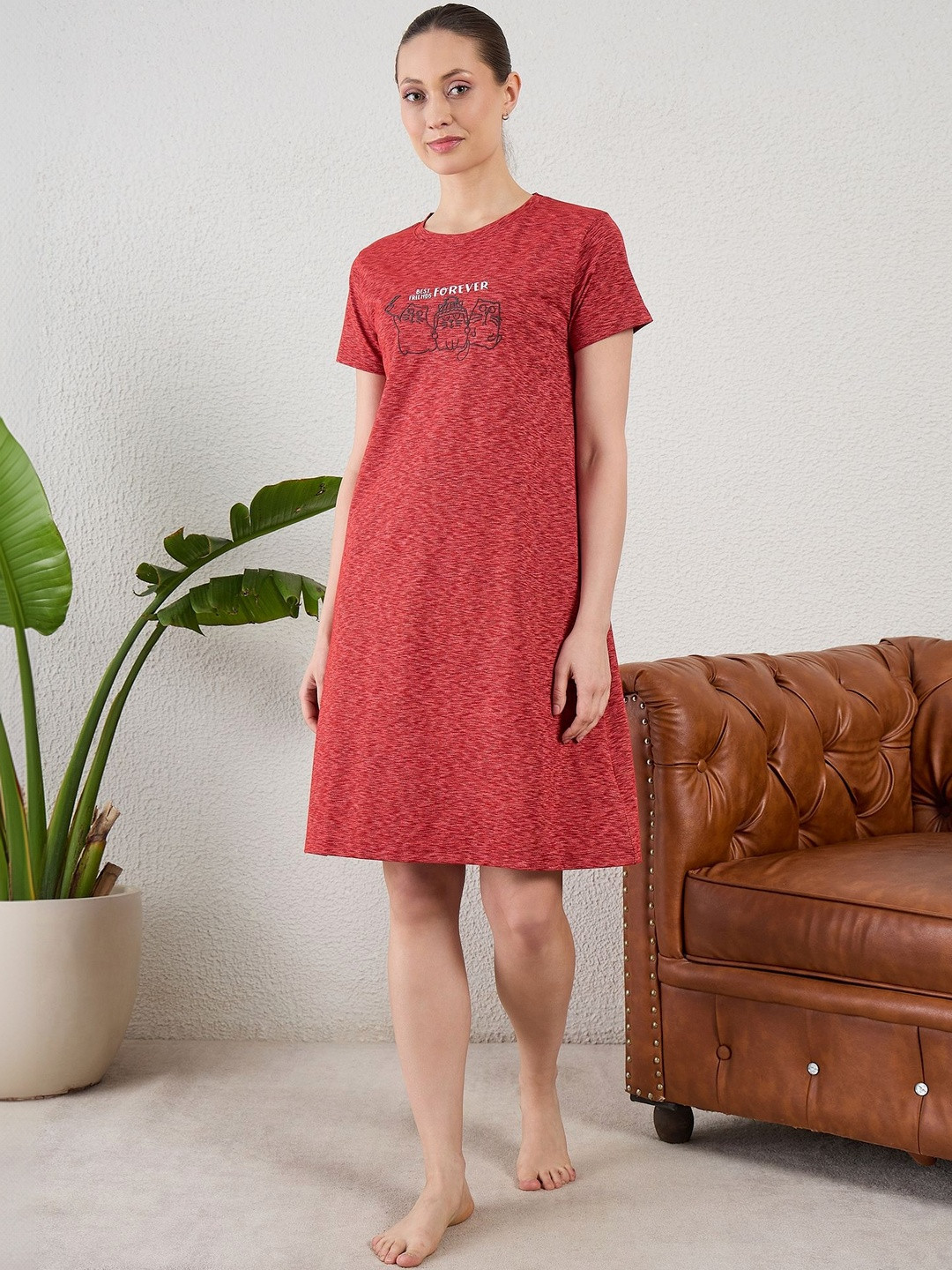 July Cartoon Characters Short Sleeves Nightdress