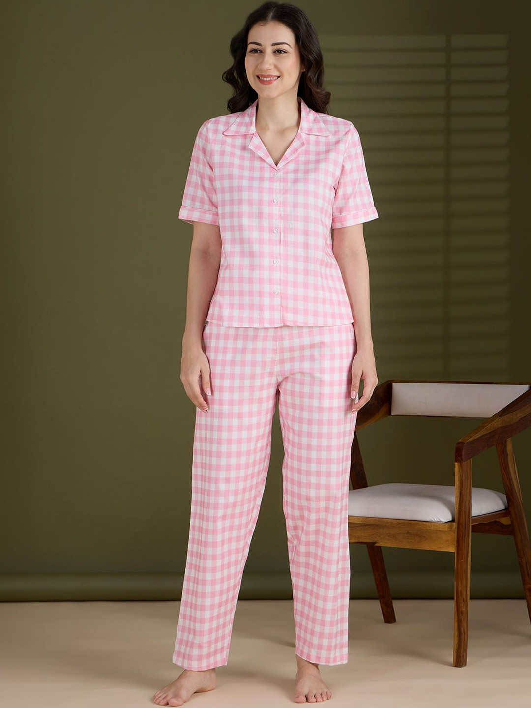 ETC Women Checked Night suit