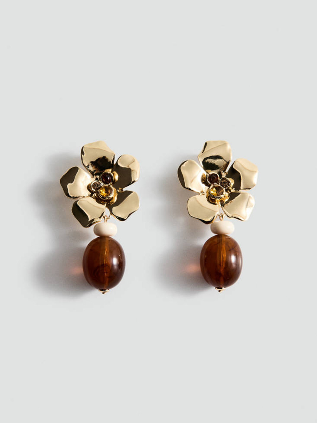 MANGO Floral Shaped Drop Earrings