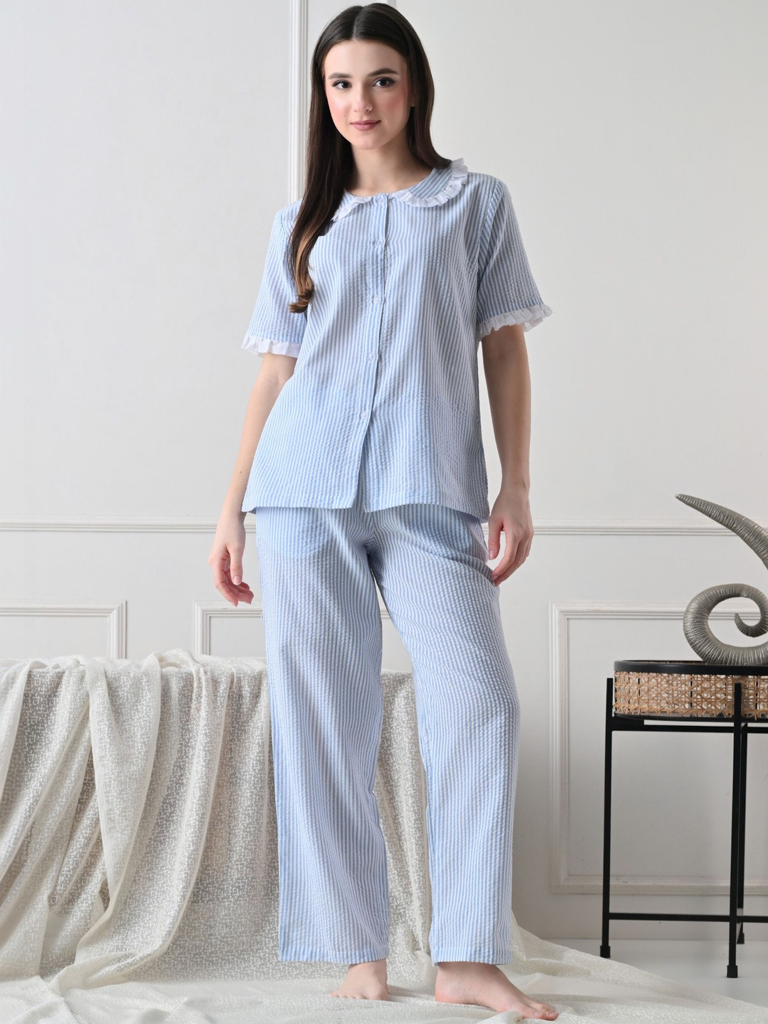 Ameerah Women Striped Night suit