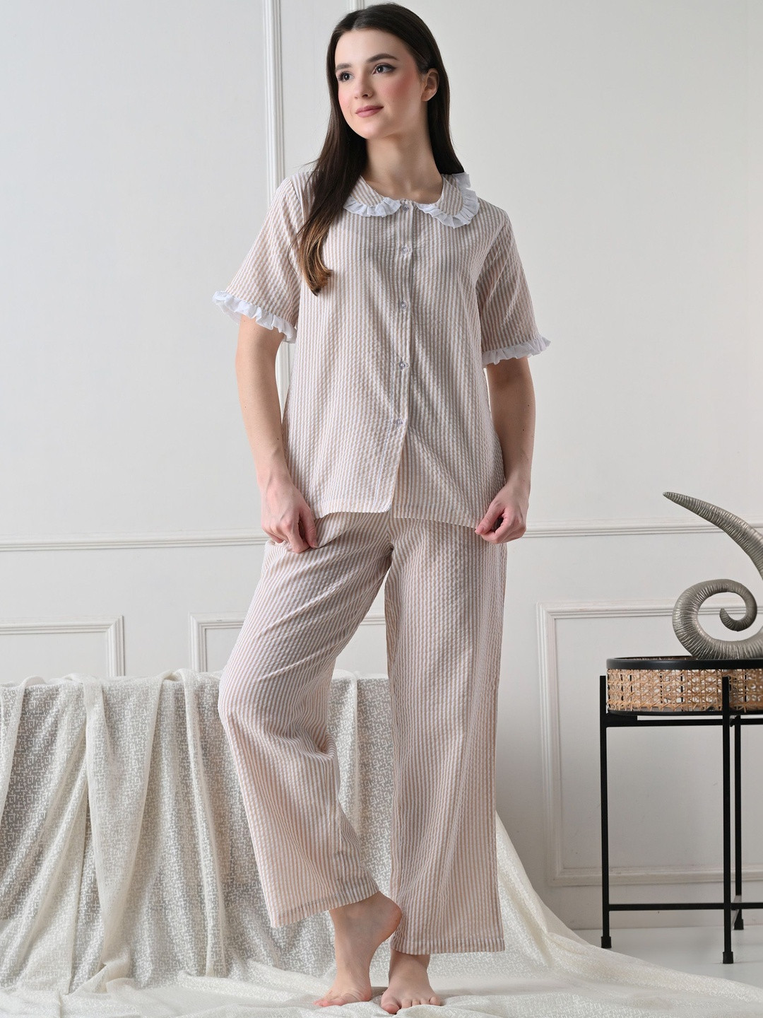 Ameerah Women Striped Night suit