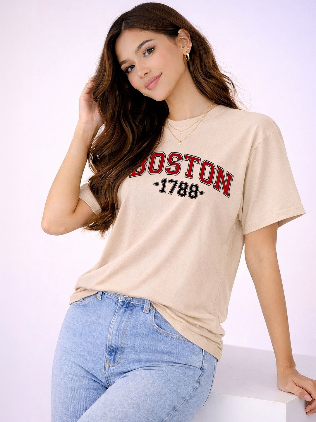 Boston Typography Regular Fit Tshirt