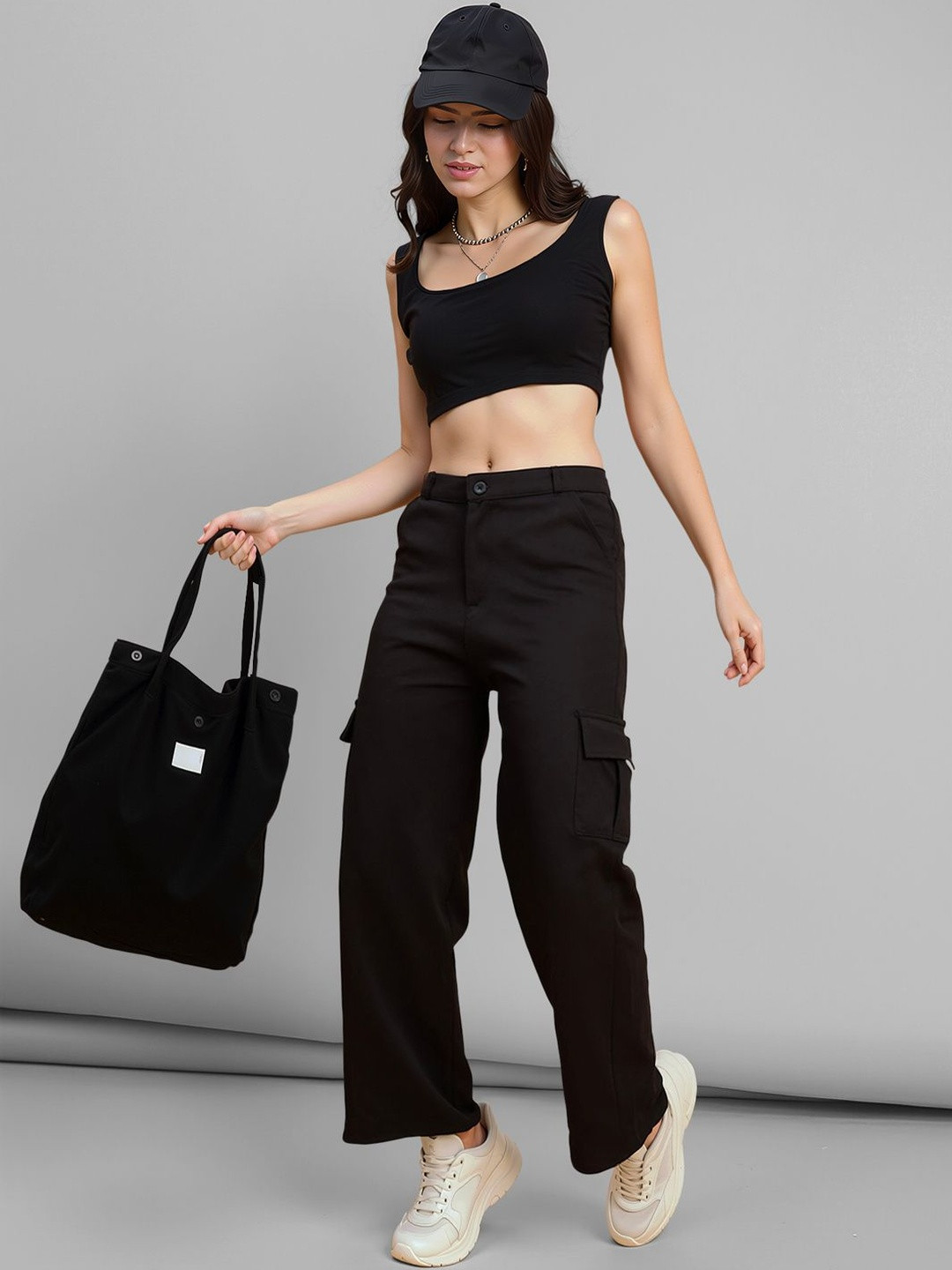 Navyankaa Women Straight Fit High-Rise Trousers