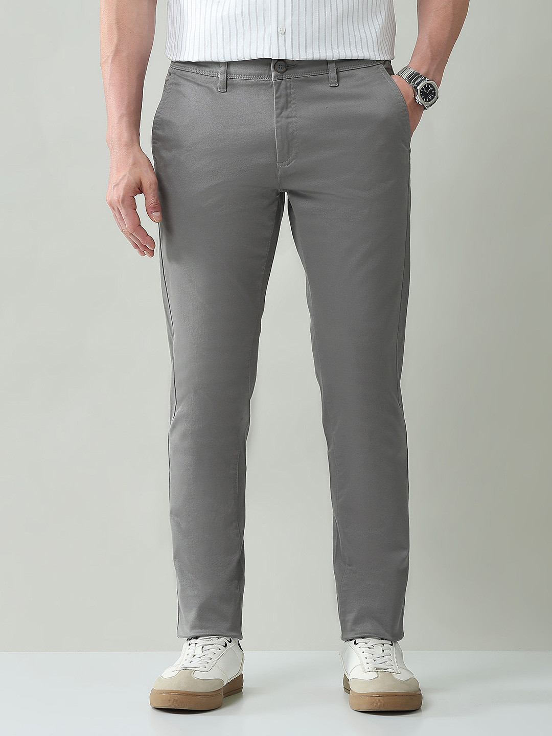 AD By Arvind Men Mid -Rise Slim Fit Chinos Trousers