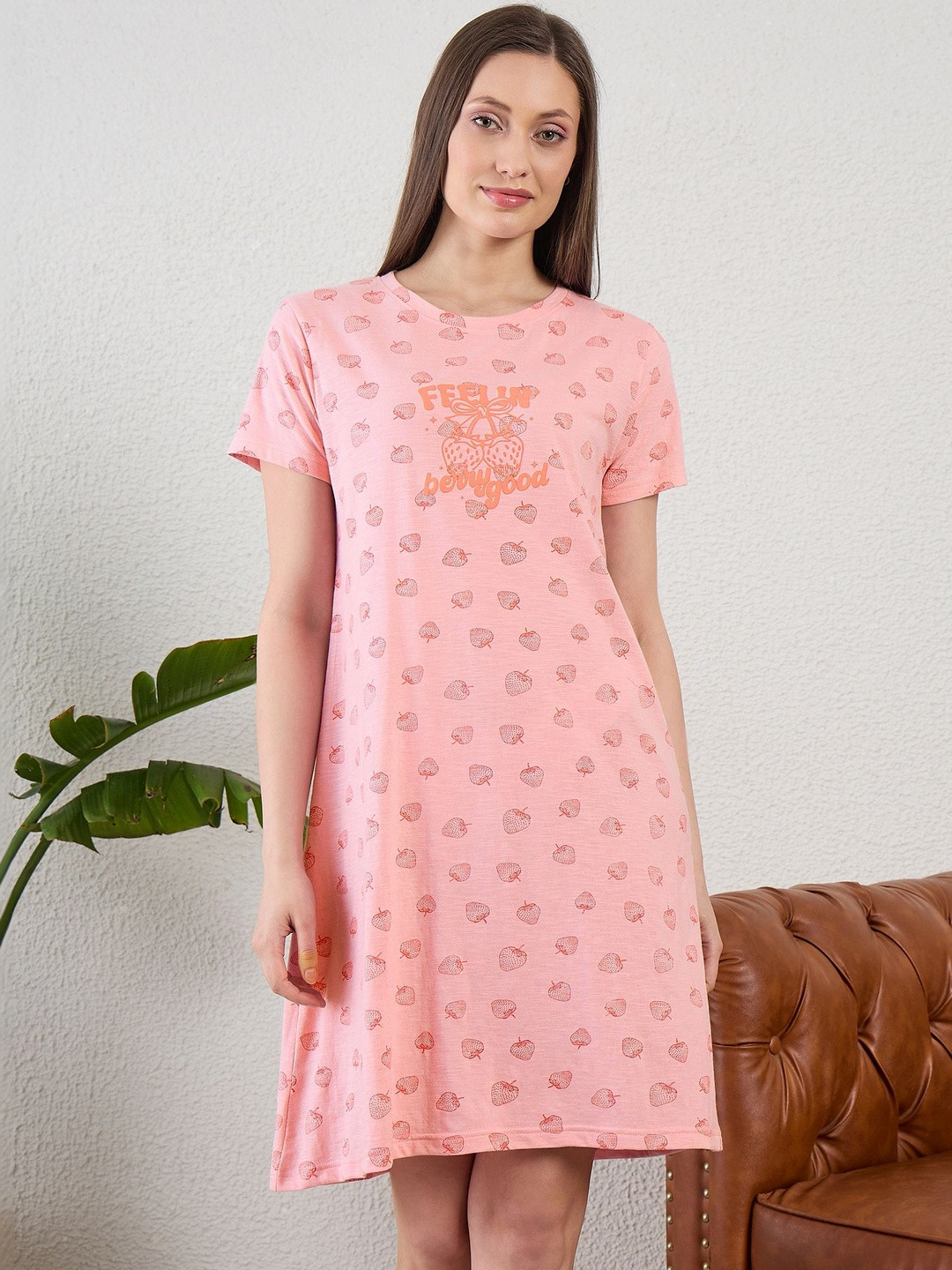 July Cartoon Characters Short Sleeves Nightdress