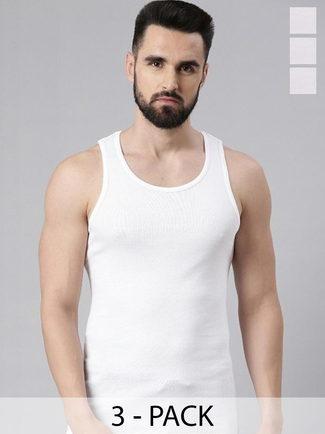 CAVENDERS Men Pack of 3 Cotton Innerwear Vests