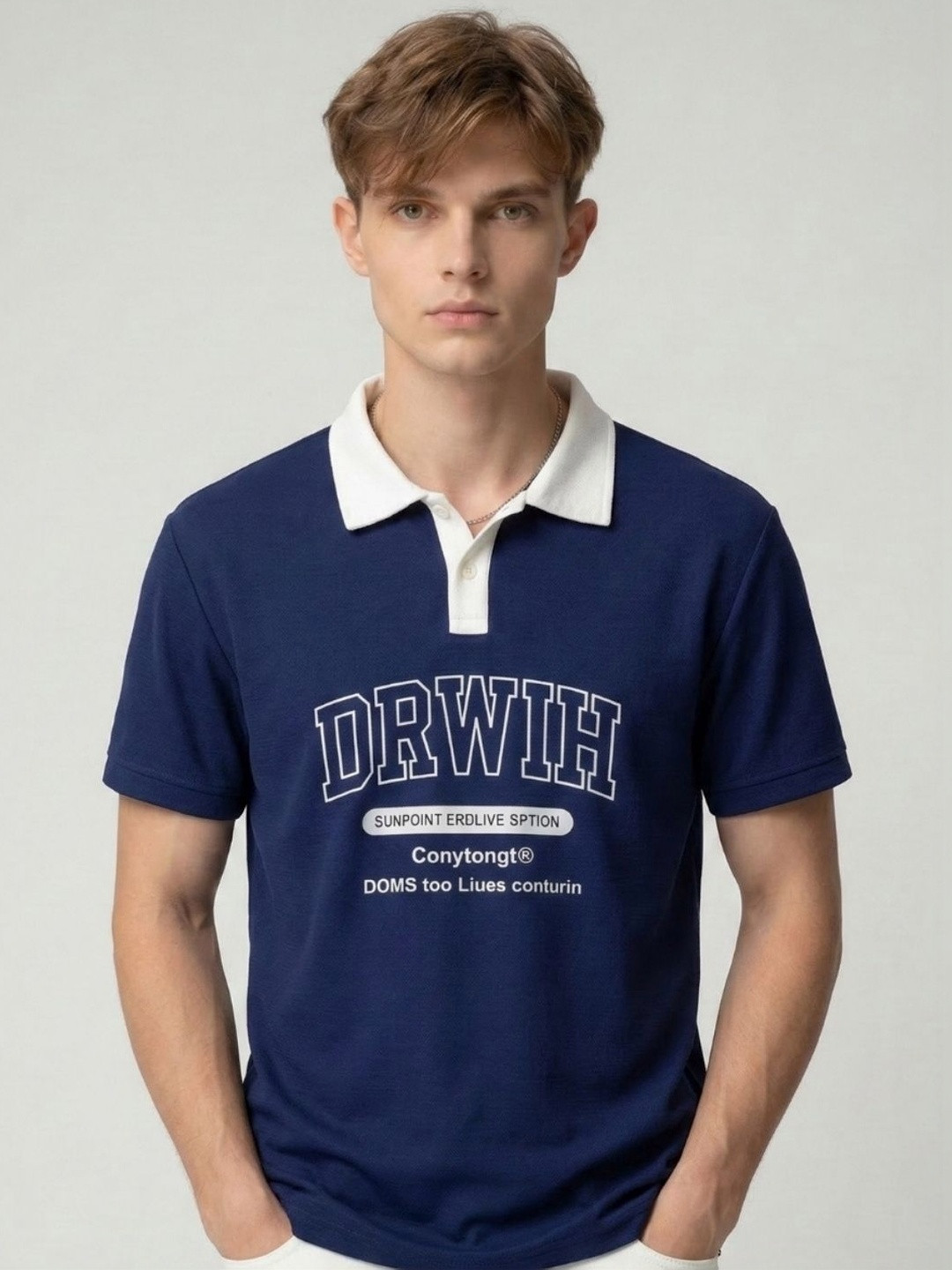 CLUB 44 Men Printed Polo Collar T-shirt