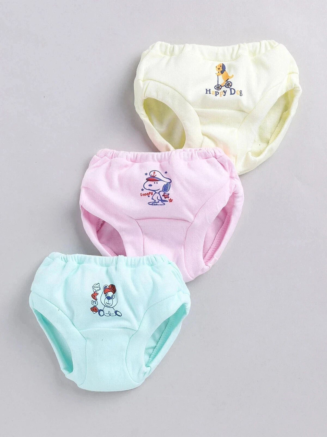 Teri Beri Pack of 3 Printed Seamless Assorted Cotton Blend Basic Briefs