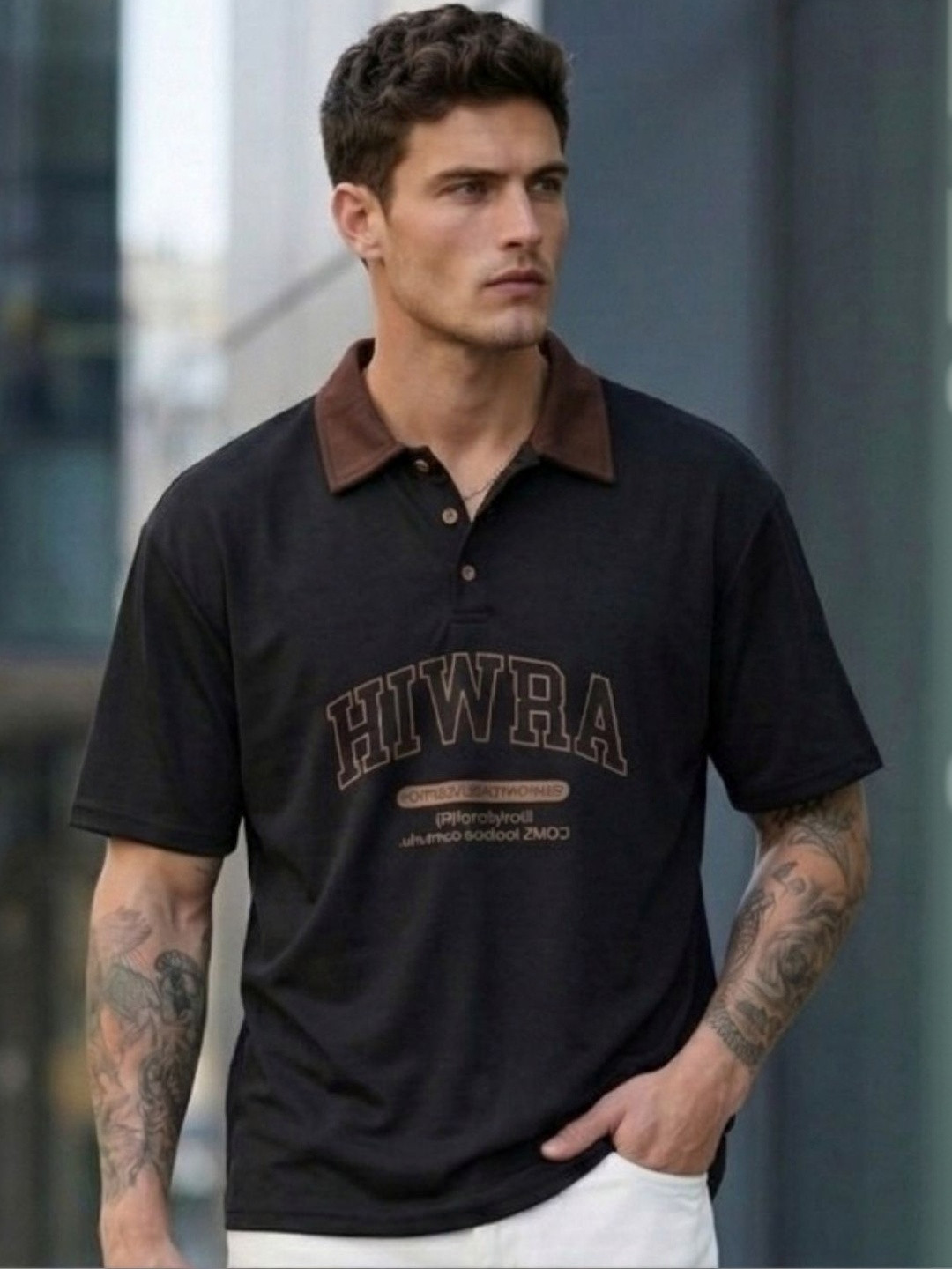 CLUB 44 Men Printed Polo Collar T-shirt