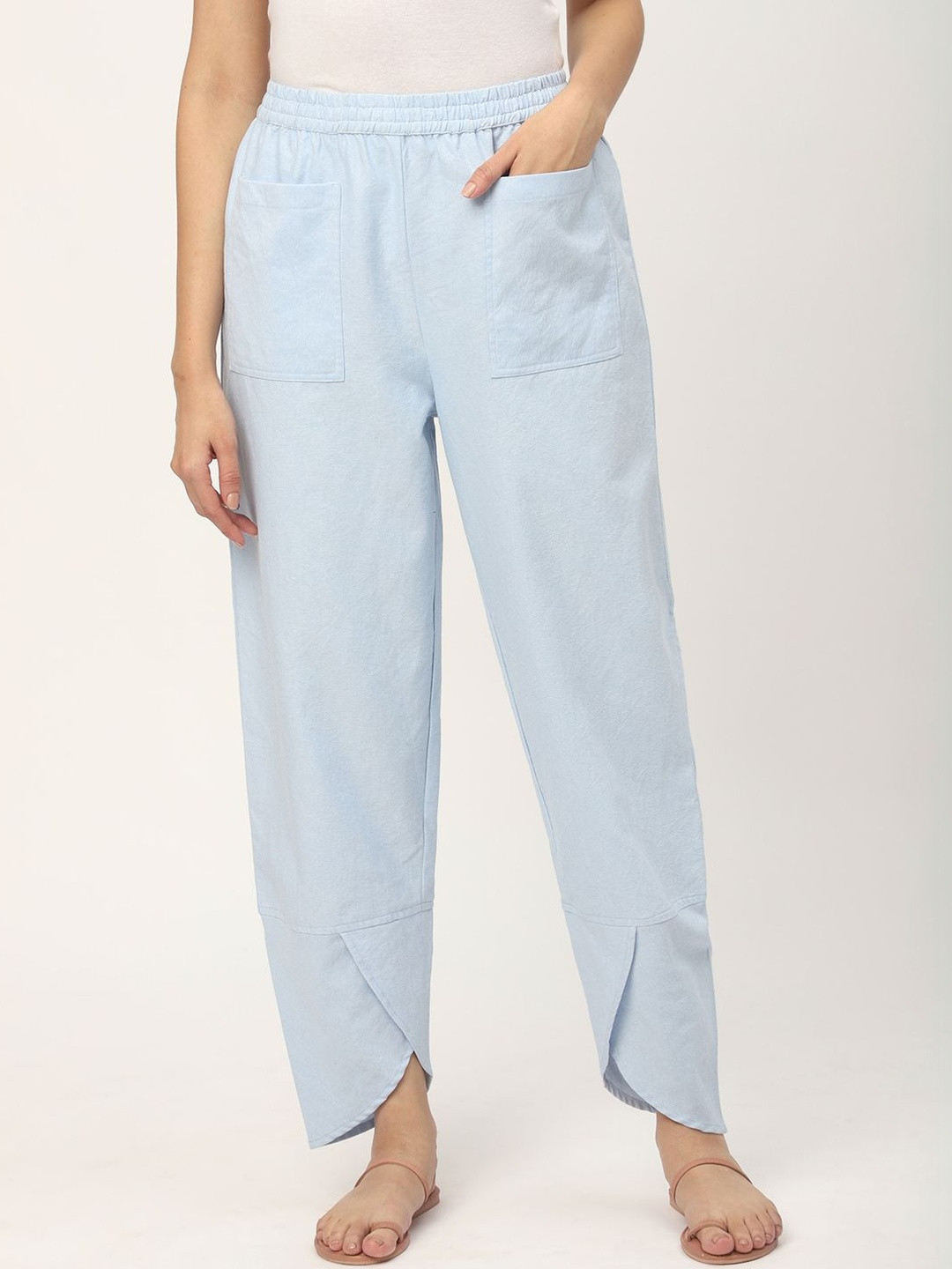 Mystere Paris Sky Blue Textured Lounge Pants