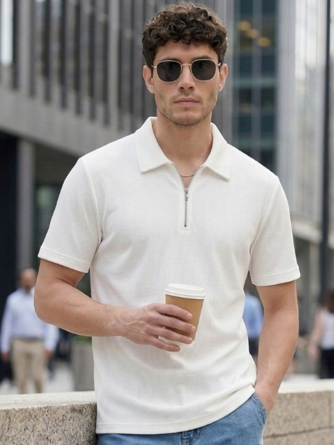 CLUB 44 Men Polo Collar T-shirt