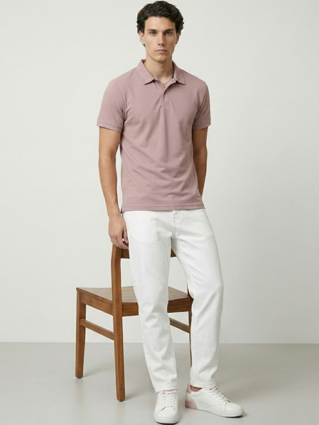 YONGE Men Polo Collar T-shirt