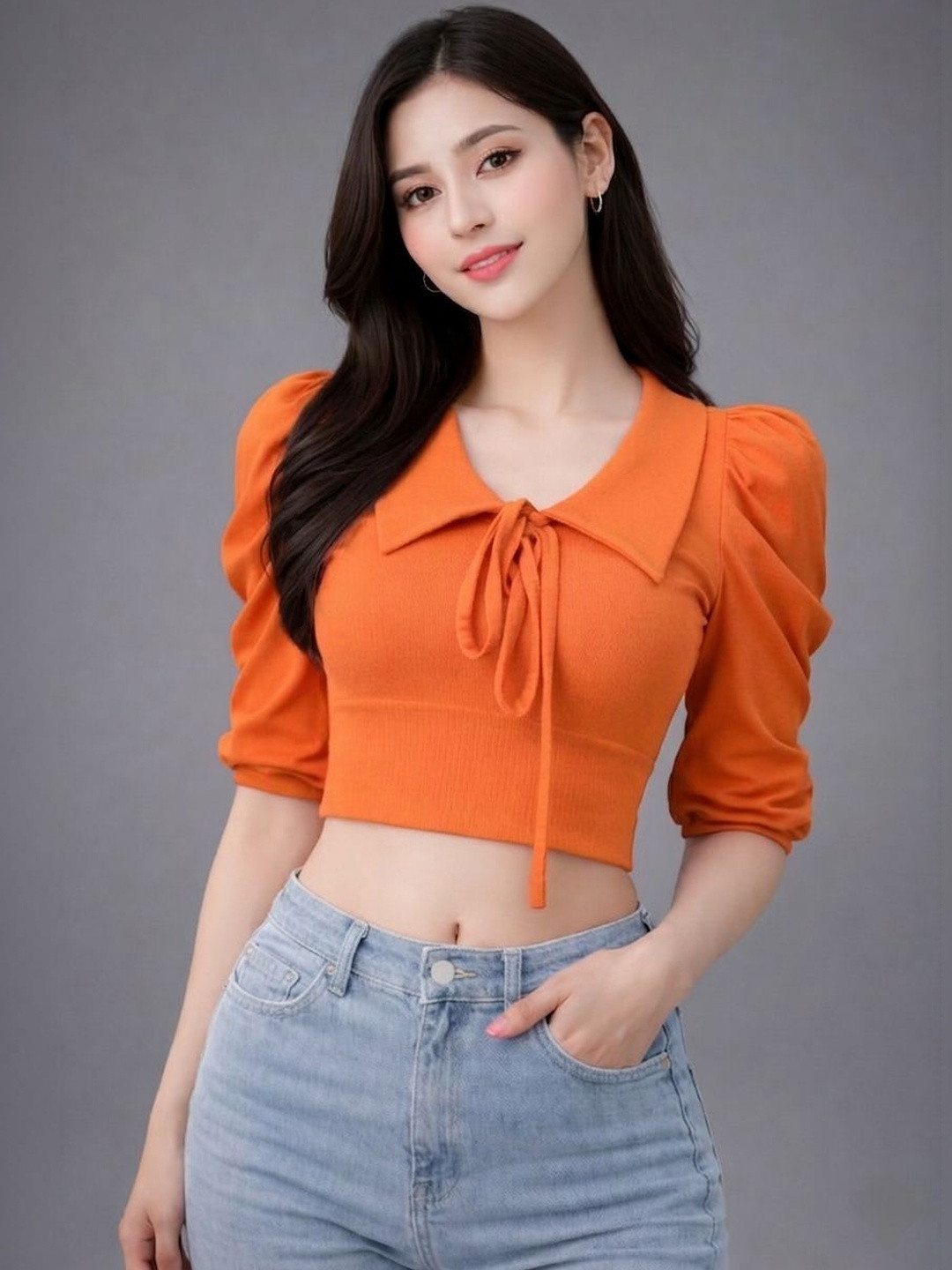 TRENDY ERA Striped Net Crop Top