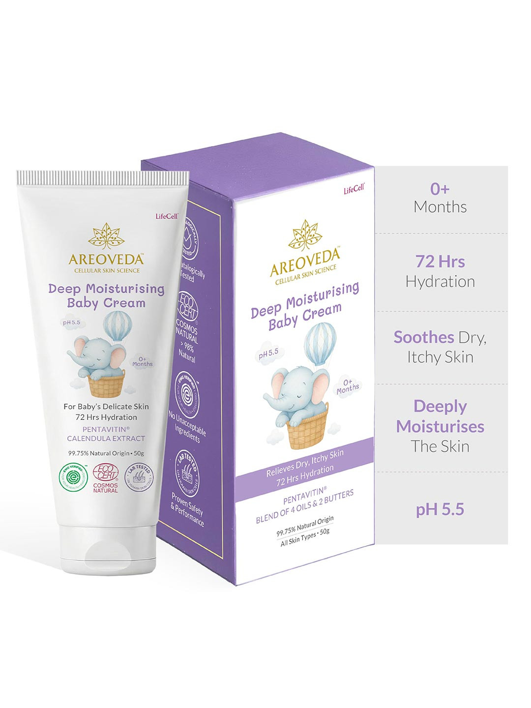 Areoveda Baby Deep Moisturising Cream With Sweet Almond Oil - 50 ml