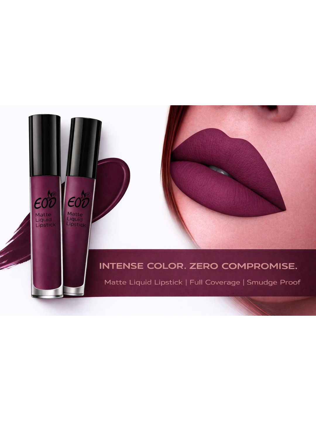 EOD Set Of 2 Long Lasting Matte Liquid Lipstick - 3 ml Each - Wine