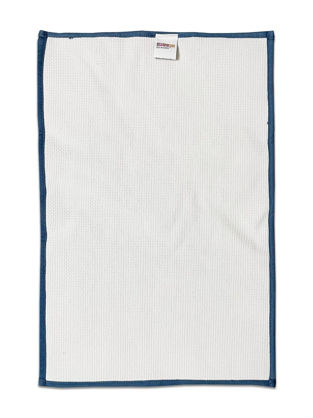 SPACES Blue Textured 2376 GSM Anti-Skid Bath Rugs