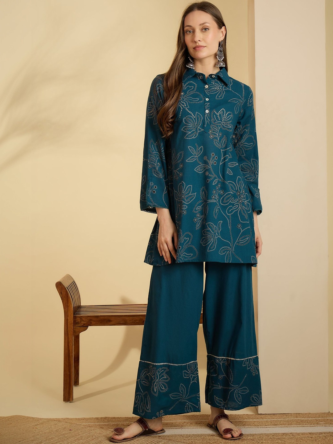 Anouk Printed Tunic with Palazzos