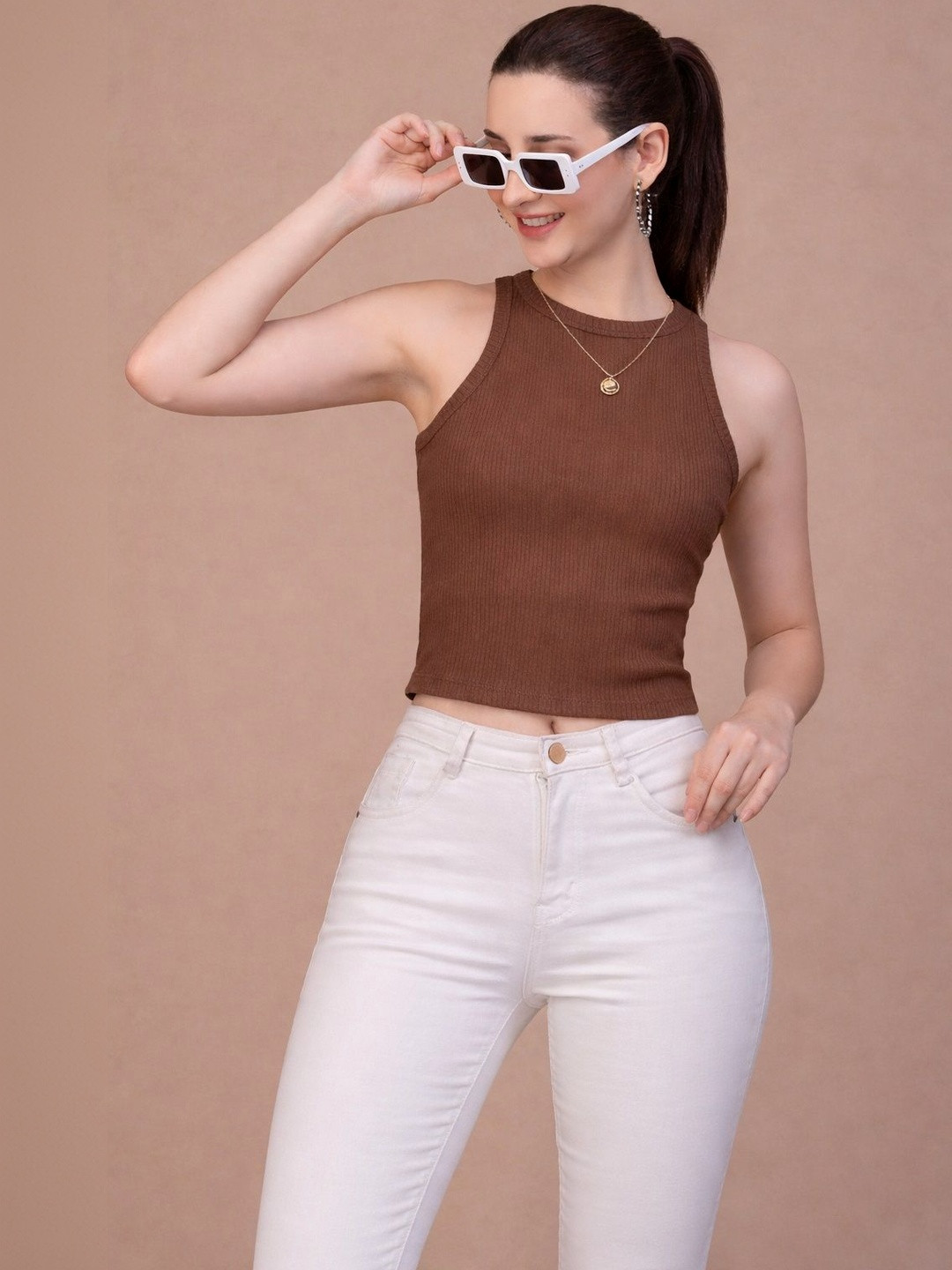 KASHIANXSTYLE Cotton Blend Tank Crop Top