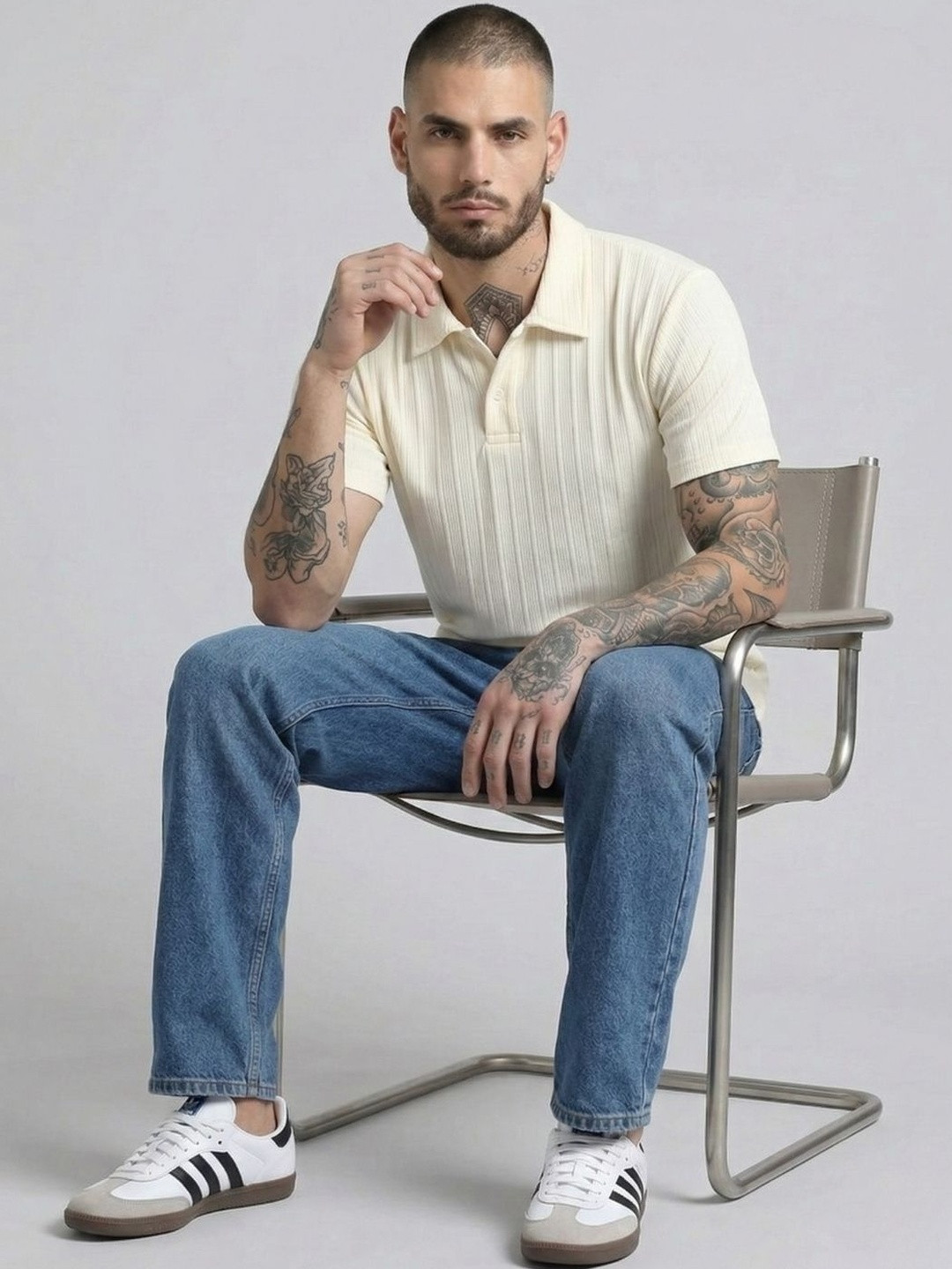 CLUB 44 Men Polo Collar T-shirt