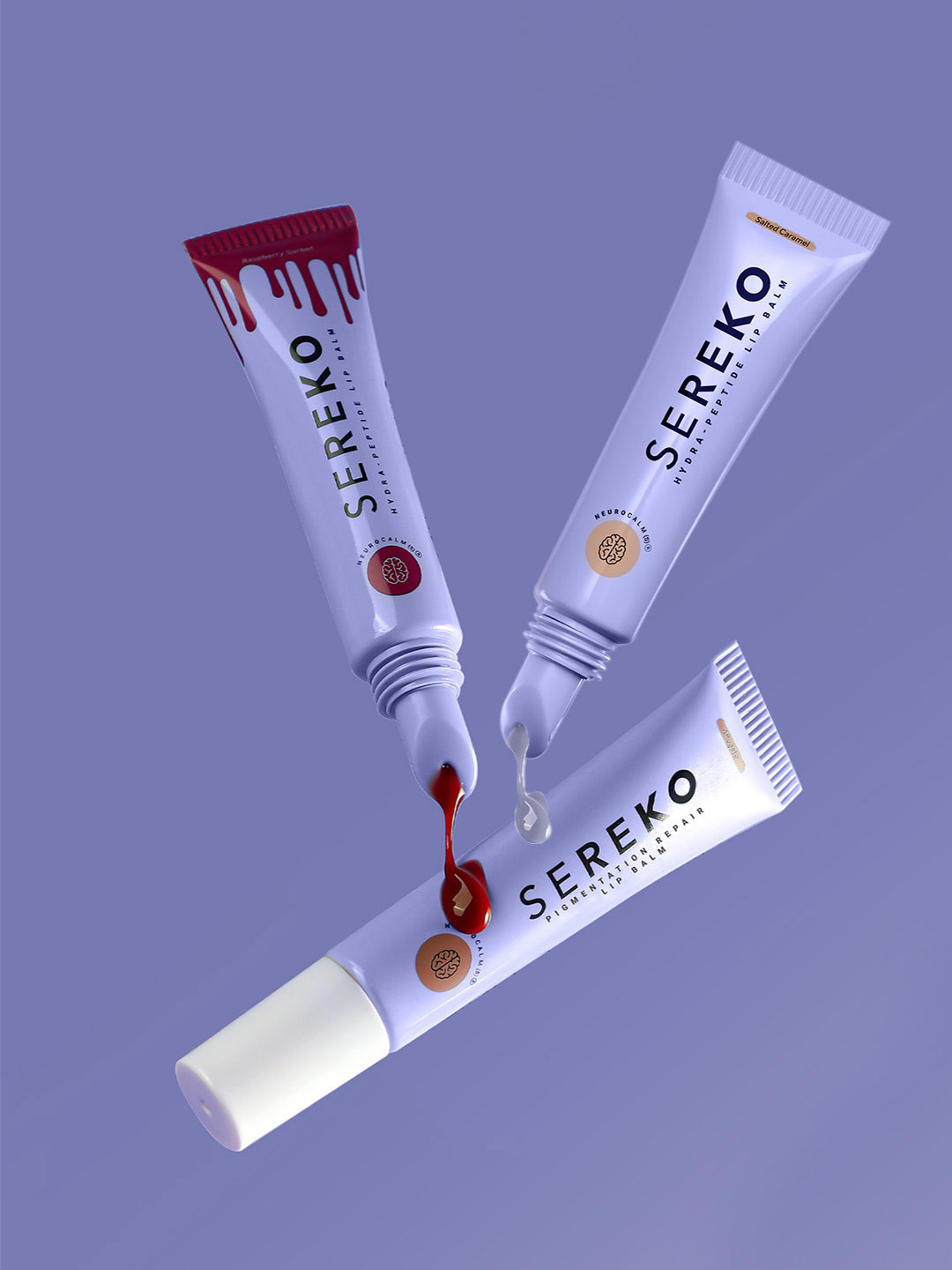 SEREKO Set Of 3 Hydrate & Pigmentation Lip Balm- 8 g Each- Affogate- Raspberry Sorbet