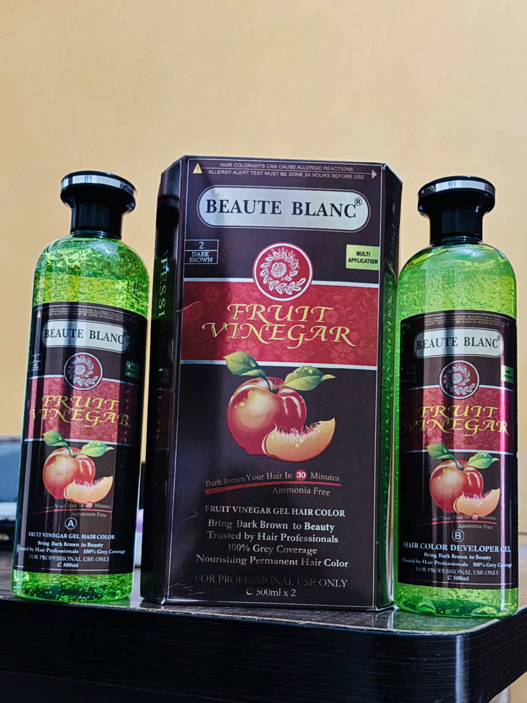 Beaute Blanc Fruit Vinegar Gel Hair Color Dye - 1000ml - Dark Brown