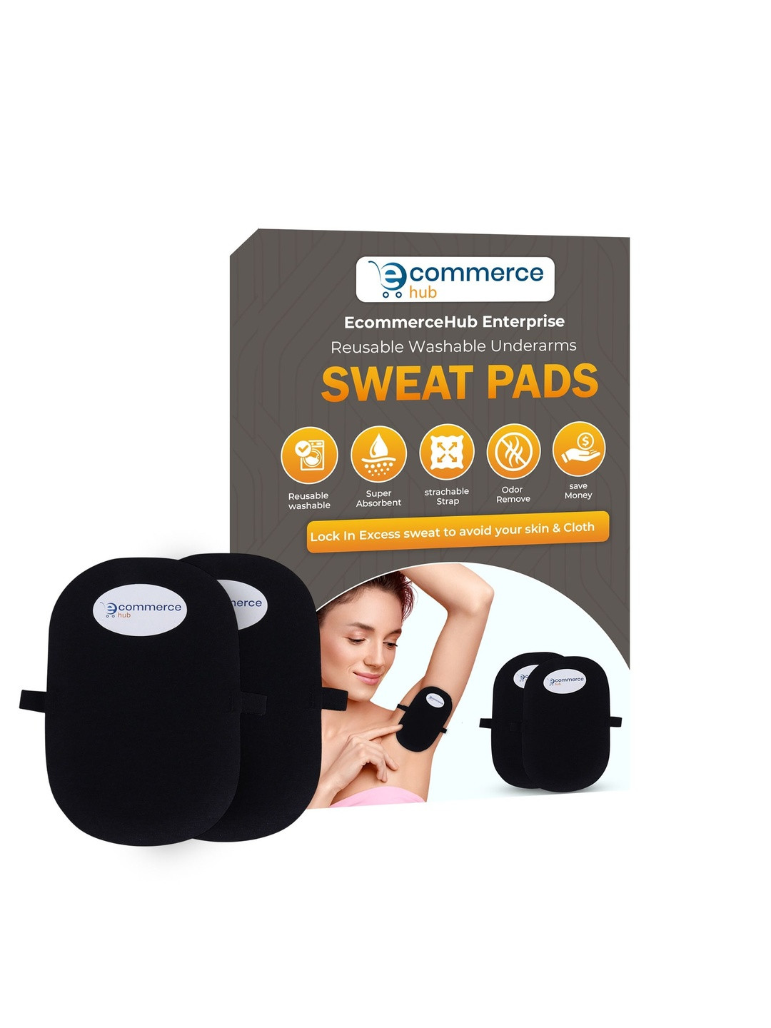 EcommerceHub Reusable & Washable Underarm Sweat Pads