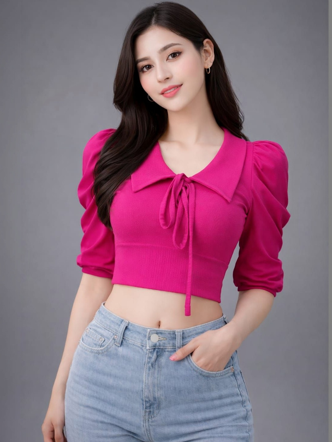 ZEROZABAR Striped Net Crop Top