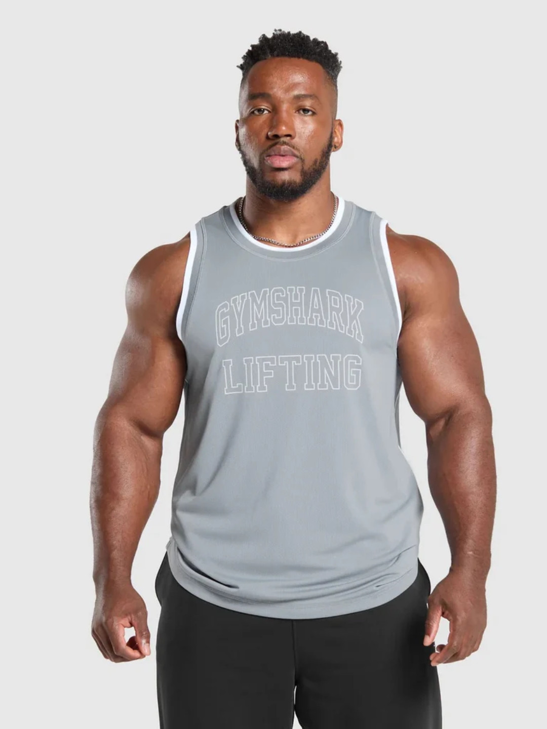 Gymshark Brand Logo Printed Mesh Training Tank T-shirt