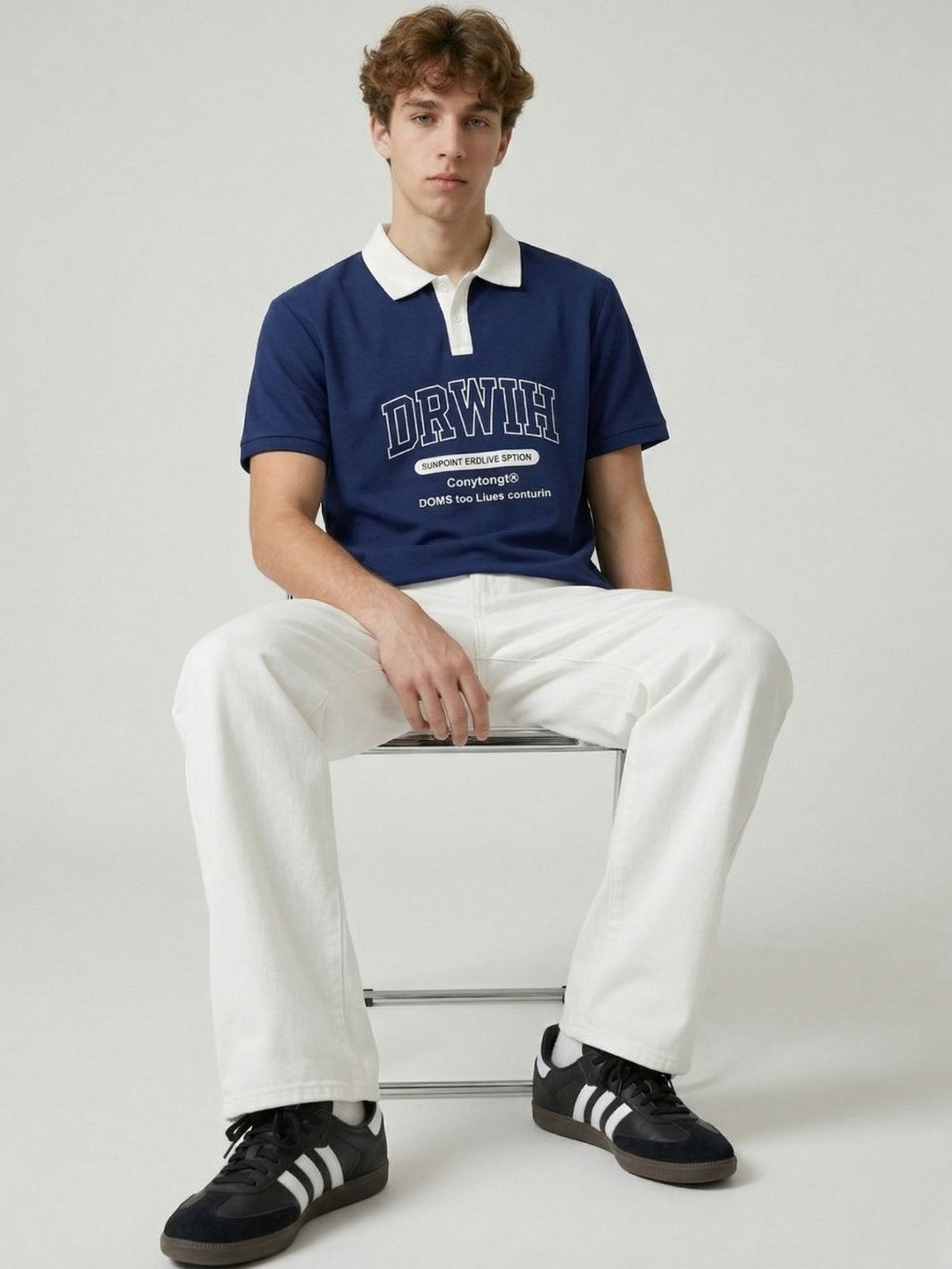 CLUB 44 Men Printed Polo Collar T-shirt