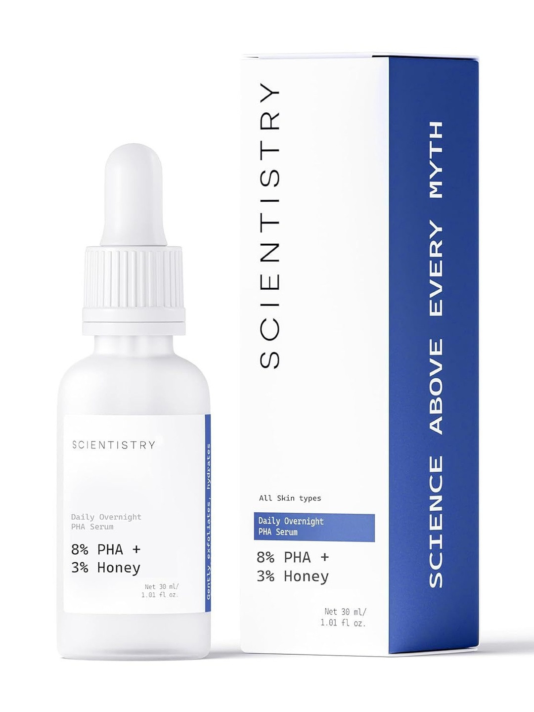 SCIENTISTRY 8% PHA & Honey Overnight Face Serum - 30ml