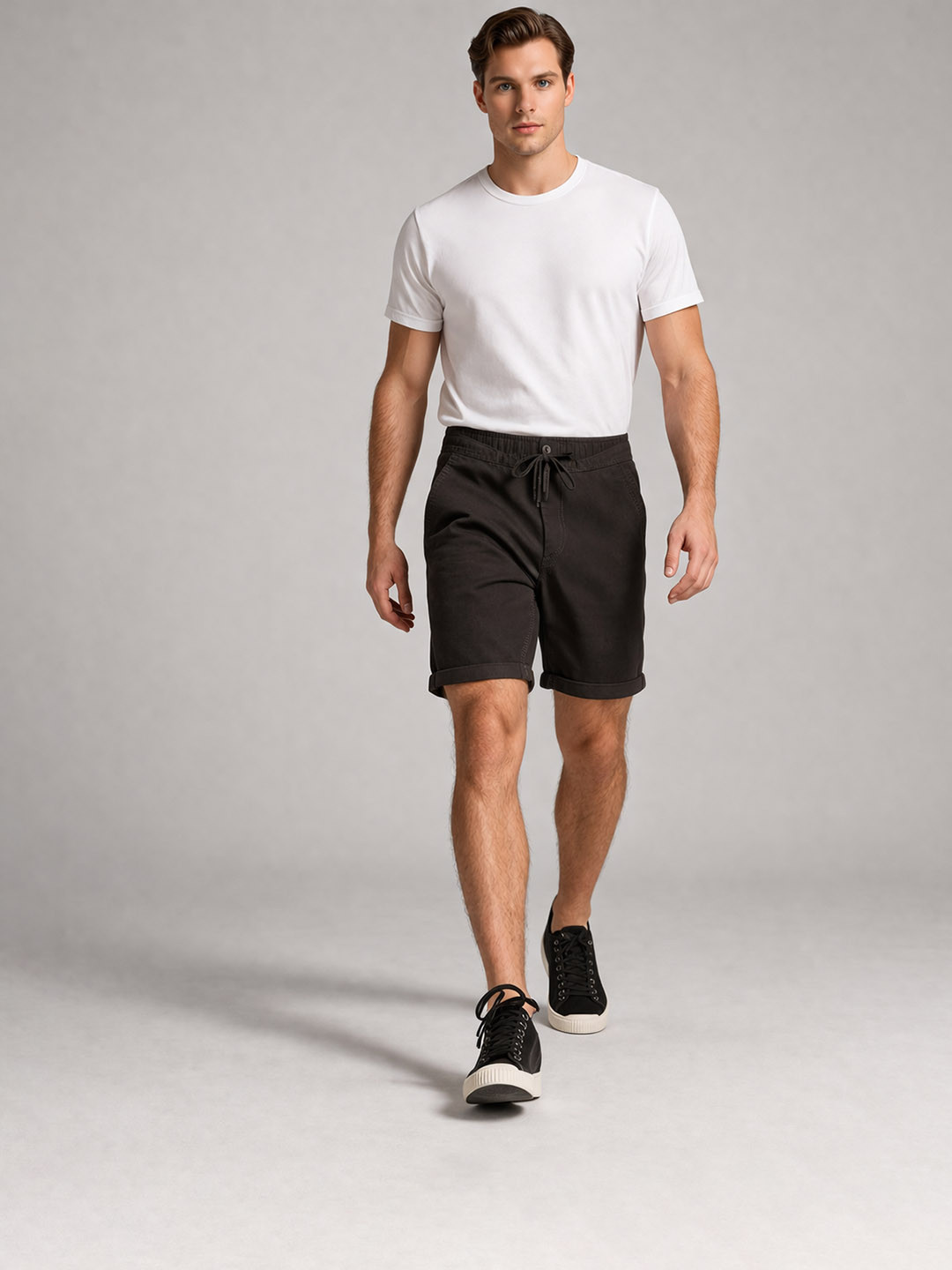 Roadster Men Solid Mid-Rise Pure Cotton Chino Shorts