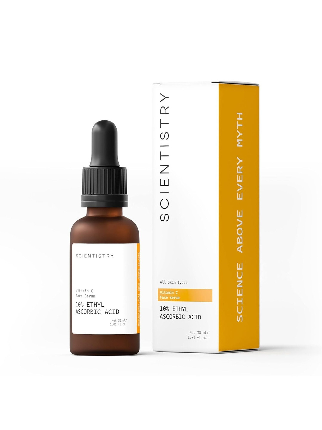 SCIENTISTRY 10% Vitamin C Face Serum For Brightening Hyperpigmentation & Glowing Skin 30ml