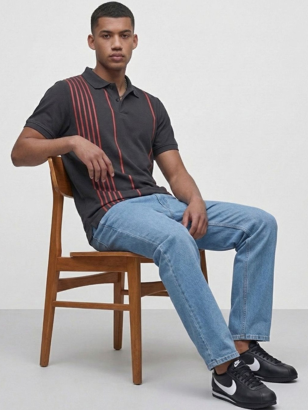 CLUB 44 Men Printed Polo Collar T-shirt