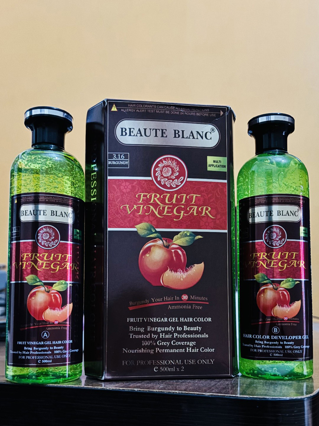 Beaute Blanc Fruit Vinegar Gel Hair Color Dye - 1000ml - Burgundy
