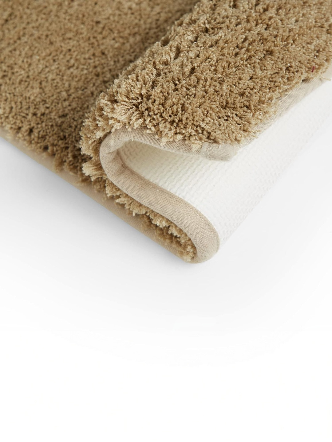 SPACES Brown Textured 2376 GSM Anti-Skid Bath Rugs