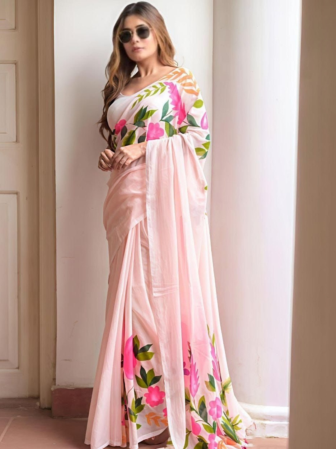 RITABEN HARESHBHAI BHALIYA Linen Blend Saree